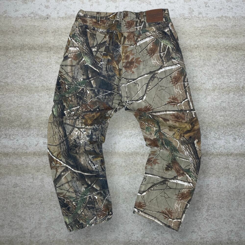 Vintage 90s Wrangler Realtree Jeans 36x30 Baggy Wide Leg Hunting Camo Denim